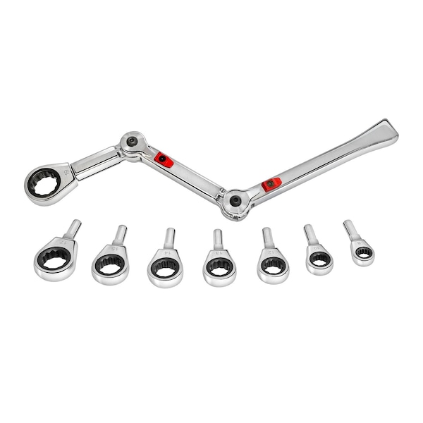 フレッチャー Exo-Fit Metric ratcheting wrench set, 9 pcs 38105 | Zoro